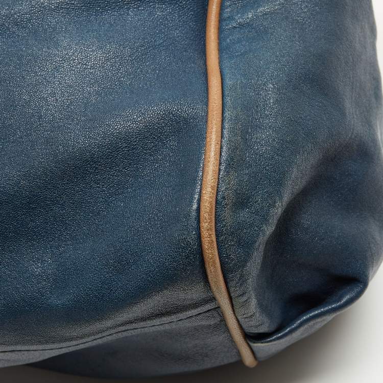 مملوكة مسبقًا Chloe Navy Blue Leather Ethel Tote