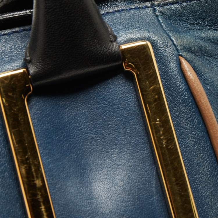 مملوكة مسبقًا Chloe Navy Blue Leather Ethel Tote