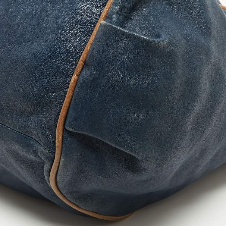 مملوكة مسبقًا Chloe Navy Blue Leather Ethel Tote