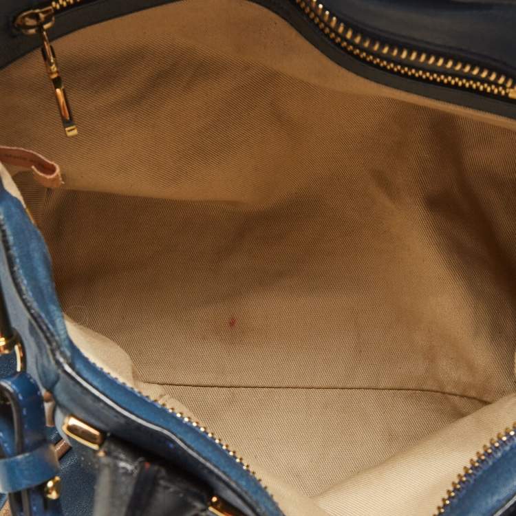 مملوكة مسبقًا Chloe Navy Blue Leather Ethel Tote