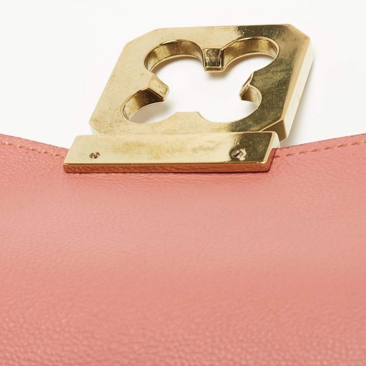 Pre Owned Chloe Old Rose Leather Large Elsie Shoulder Bag