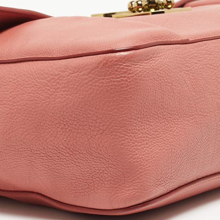Pre Owned Chloe Old Rose Leather Large Elsie Shoulder Bag