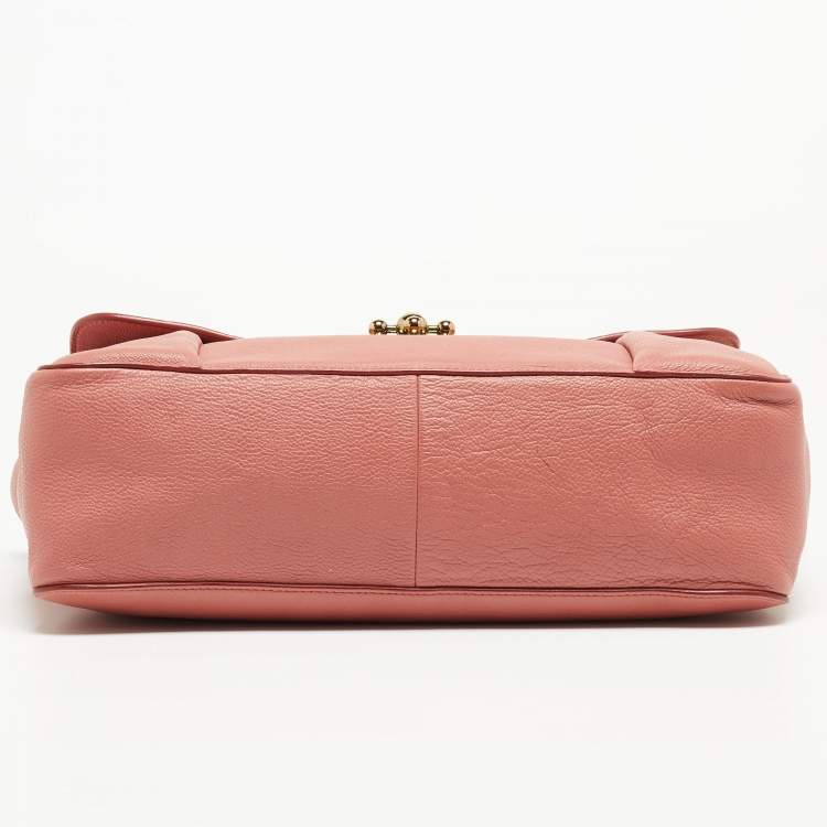 Pre Owned Chloe Old Rose Leather Large Elsie Shoulder Bag