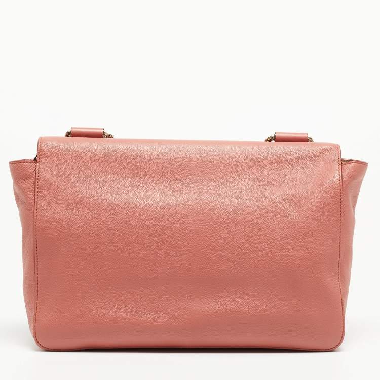 Pre Owned Chloe Old Rose Leather Large Elsie Shoulder Bag
