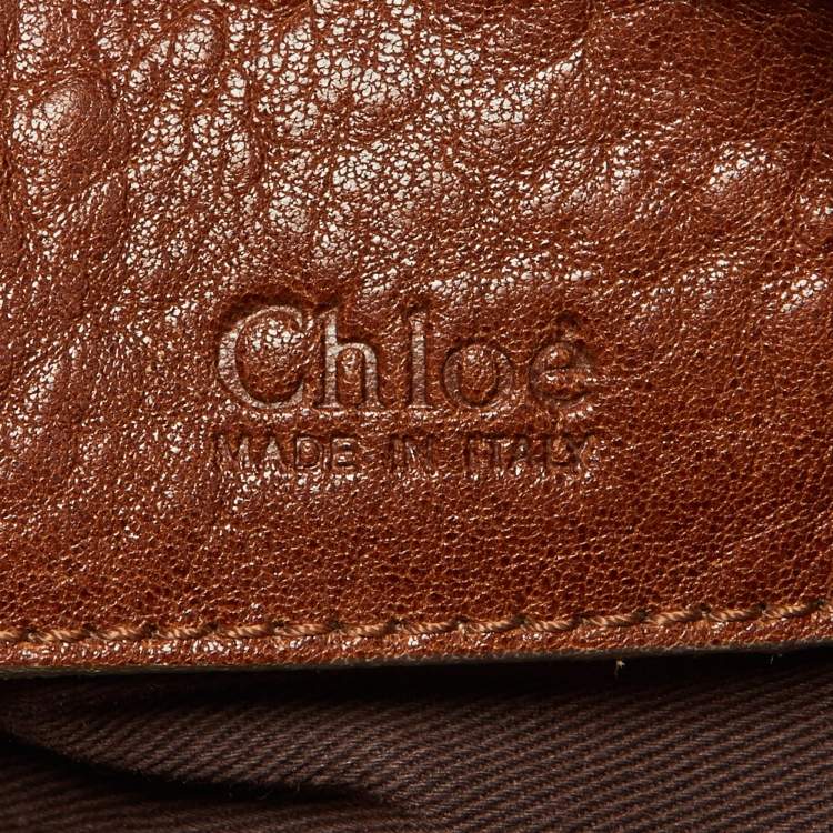 Pre Owned Chloe Brown Leather Front Pocket Hobo