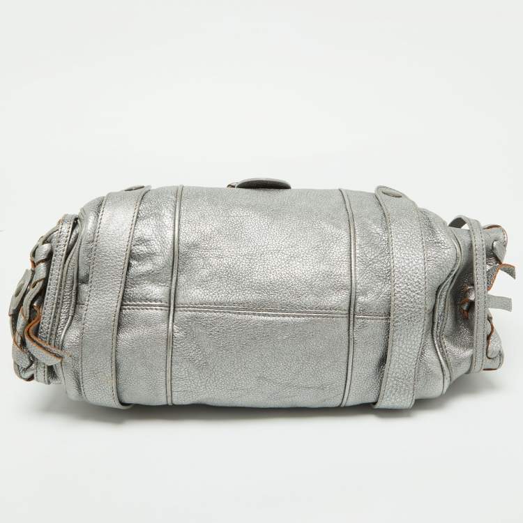 Pre Owned Chloe Silver Leather Silverado Satchel