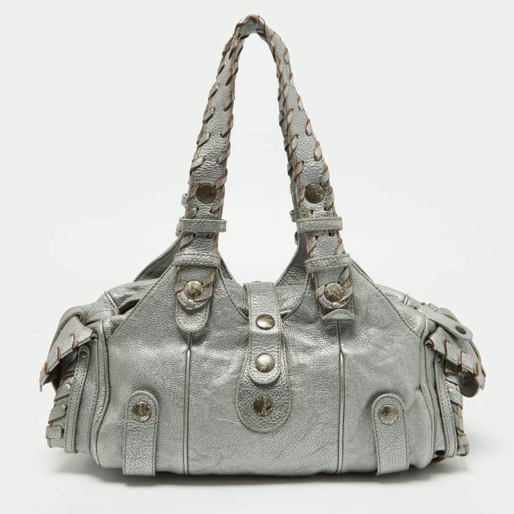 Pre Owned Chloe Silver Leather Silverado Satchel