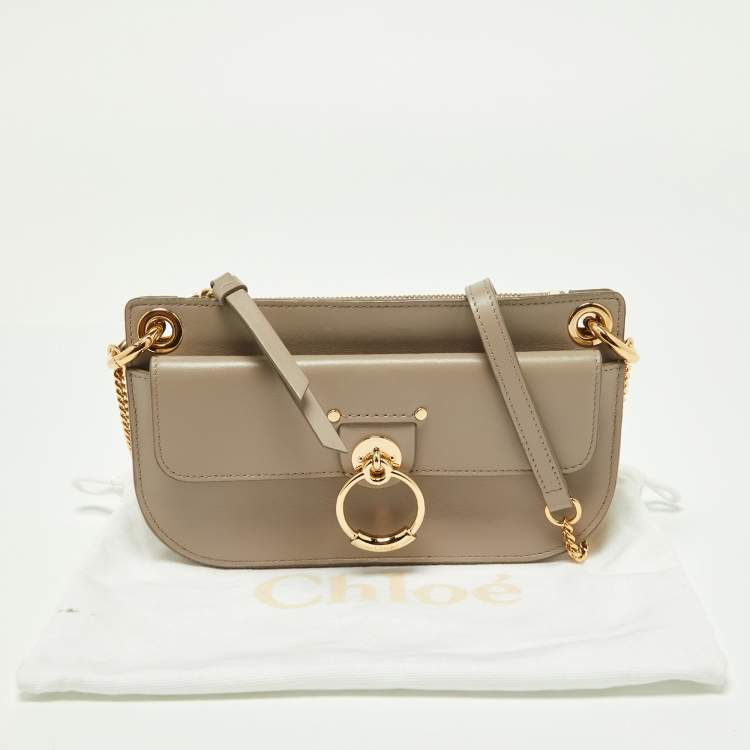 Pre Owned Chloe Grey Leather Tess Crossbody Bag