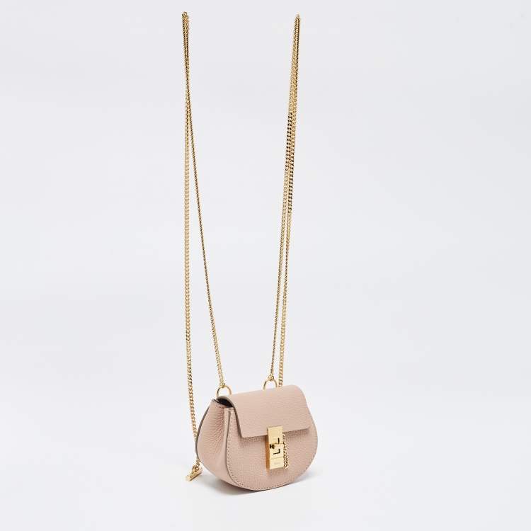 Pre Owned Chloé  Blush Pink Leather Mini Drew Backpack