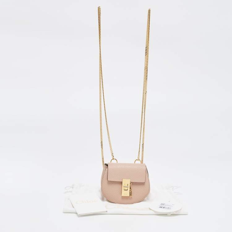 Pre Owned Chloé  Blush Pink Leather Mini Drew Backpack