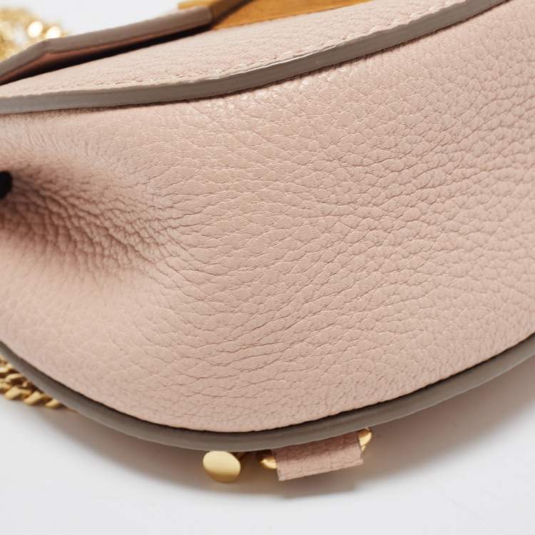 Pre Owned Chloé  Blush Pink Leather Mini Drew Backpack