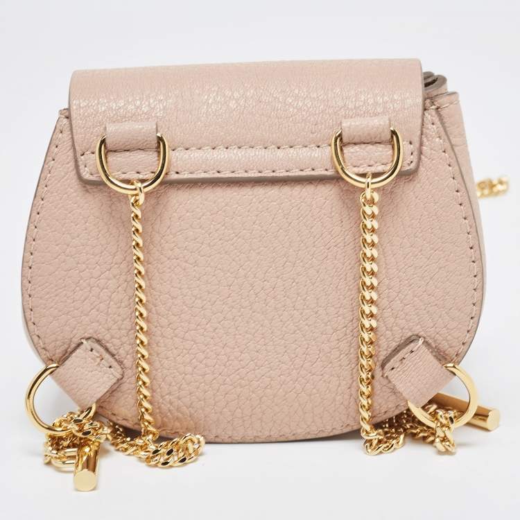 Pre Owned Chloé  Blush Pink Leather Mini Drew Backpack