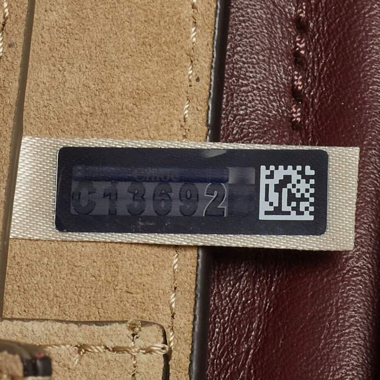 Pre Owned Chloé  Burgundy Leather and Suede Mini Faye Crossbody Bag