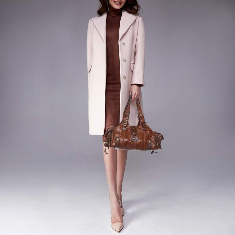 Pre Owned Chloe Brown Python and Leather Silverado Satchel