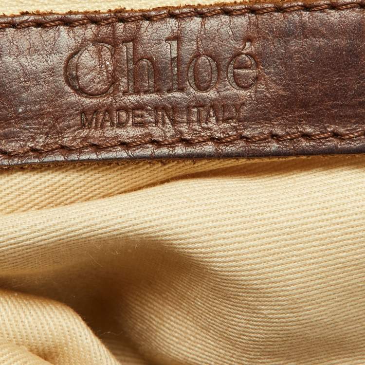 Pre Owned Chloe Brown Python and Leather Silverado Satchel