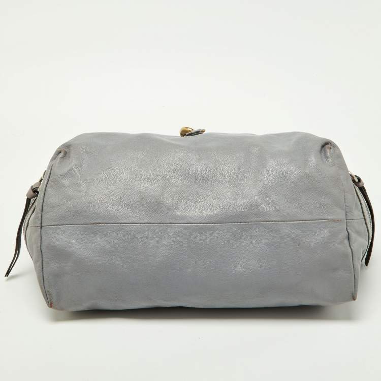 Pre Owned Chloe Lavender/Brown Leather Double Zip Tote