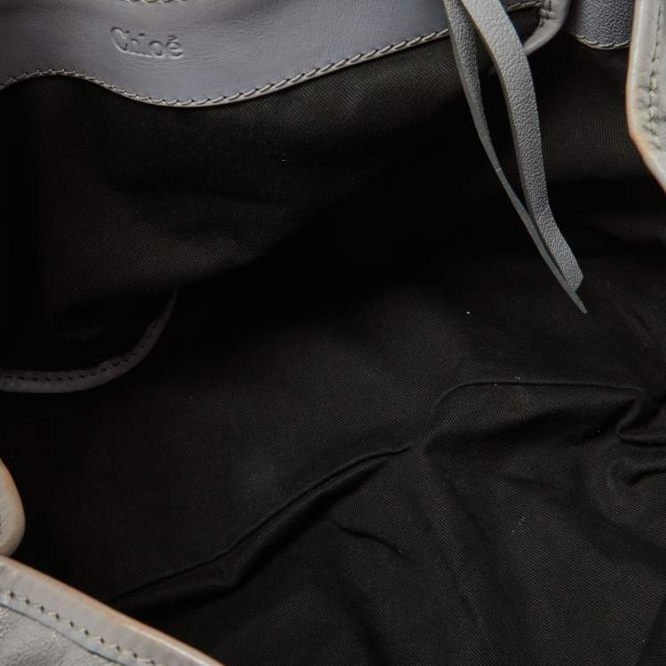 Pre Owned Chloe Lavender/Brown Leather Double Zip Tote