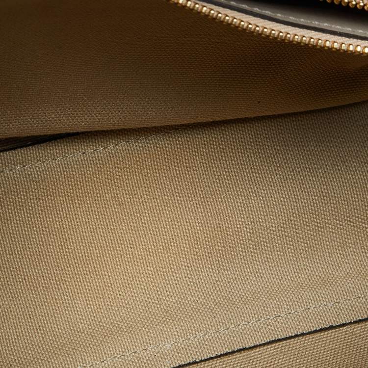 Pre Owned Chloe Grey/Brown Leather Flap Top Handle Bag