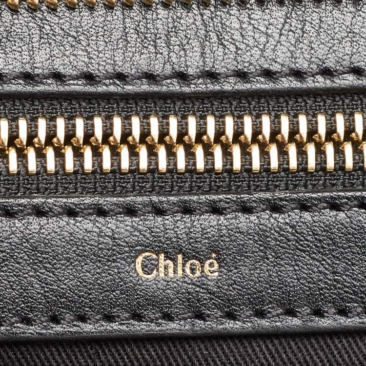 Pre Owned Chloe Black/Old Rose Leather Large Alice Satchel