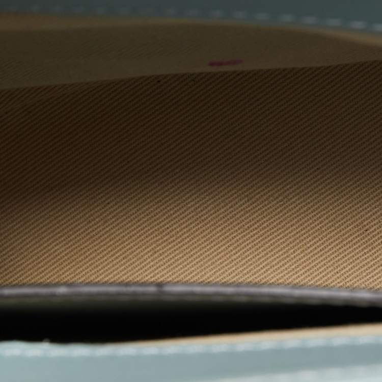 Pre Owned Chloe Pale Blue Croc Embossed Leather Aby Lock Crossbody Bag