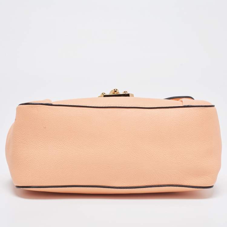 مملوكة مسبقًا Chloe Peach Leather Medium Elsie Chain Flap Shoulder Bag