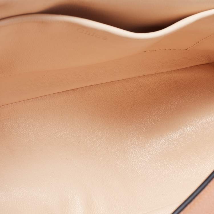مملوكة مسبقًا Chloe Peach Leather Medium Elsie Chain Flap Shoulder Bag
