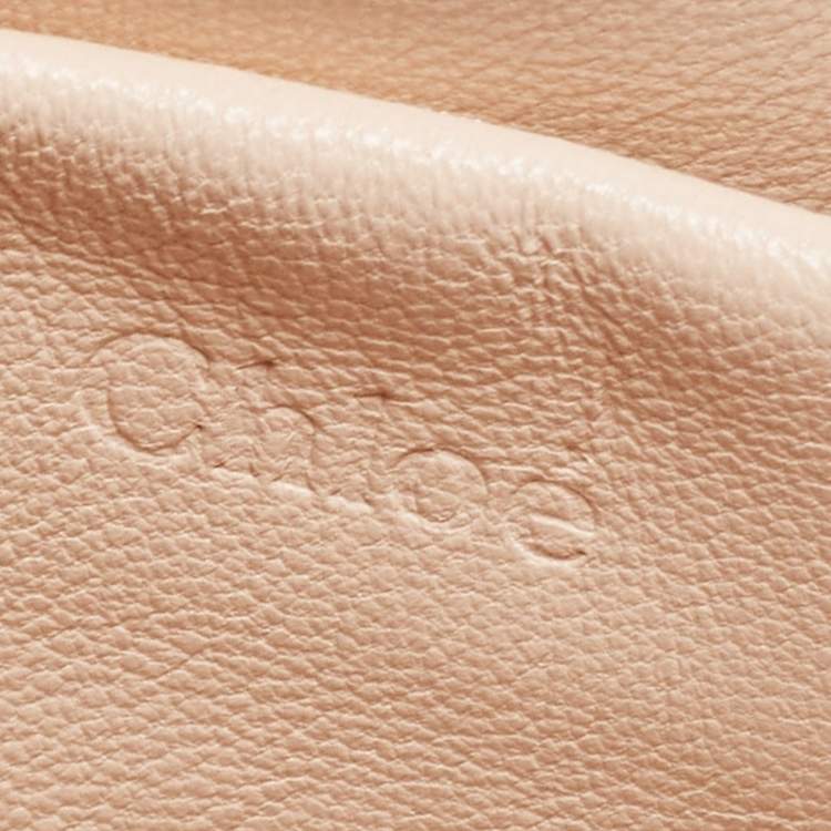 مملوكة مسبقًا Chloe Peach Leather Medium Elsie Chain Flap Shoulder Bag