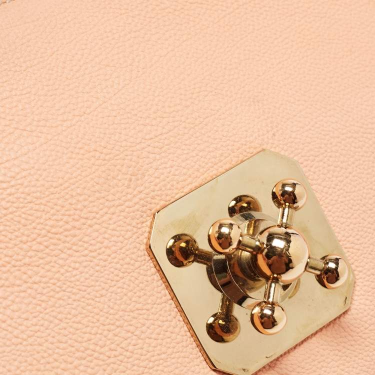مملوكة مسبقًا Chloe Peach Leather Medium Elsie Chain Flap Shoulder Bag