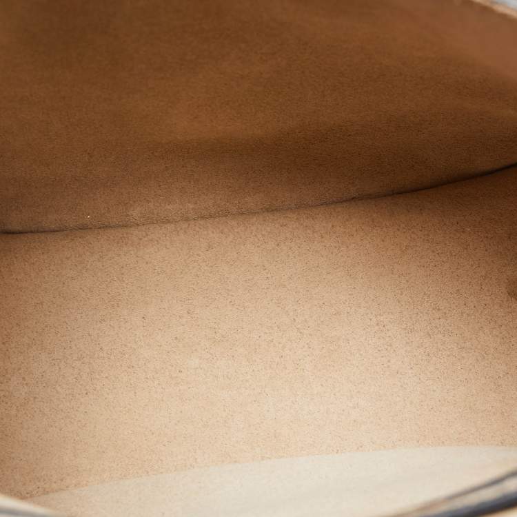 Pre Owned Chloe Beige/Black Leather Small Hudson Fringe Shoulder Bag