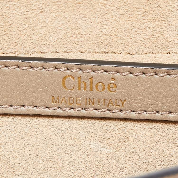 Pre Owned Chloe Beige/Black Leather Small Hudson Fringe Shoulder Bag