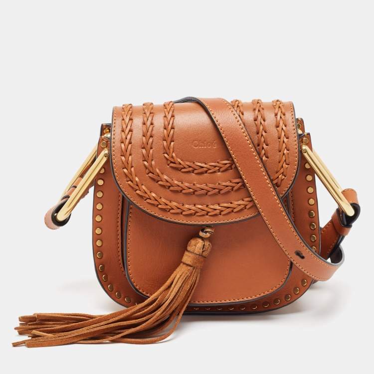 Pre Owned Chloe Brown Leather Mini Hudson Shoulder Bag