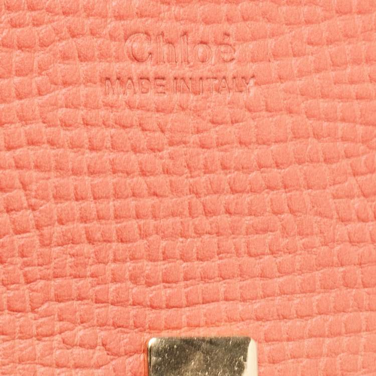 Pre Owned Chloe Coral Orange Leather Nano Drew Shoulder Bag