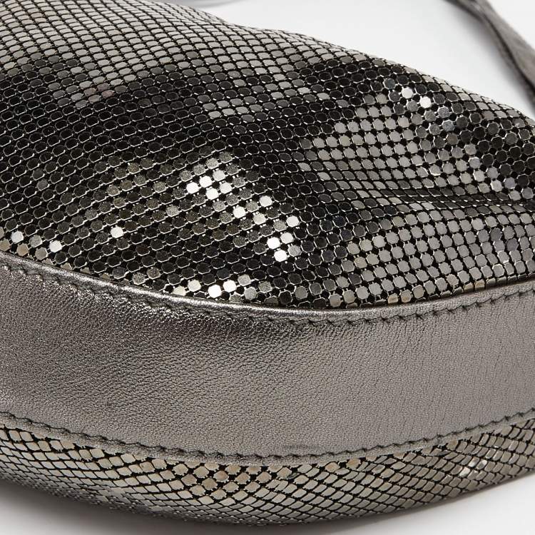 Pre Owned Chloe Silver Metal Mesh and Leather Chainmail Hobo