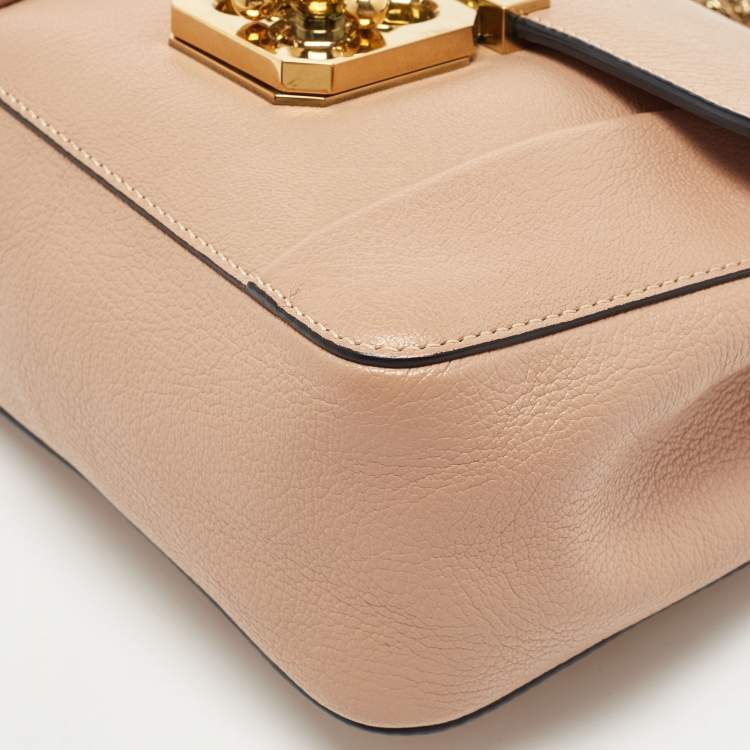 Pre Owned Chloé Beige Leather Small Elsie Shoulder Bag