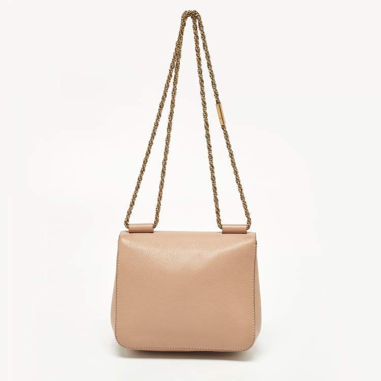 Pre Owned Chloé Beige Leather Small Elsie Shoulder Bag