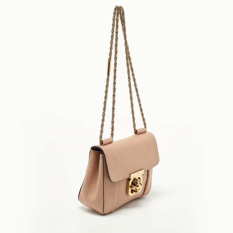 Pre Owned Chloé Beige Leather Small Elsie Shoulder Bag