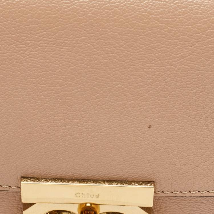 Pre Owned Chloé Beige Leather Small Elsie Shoulder Bag