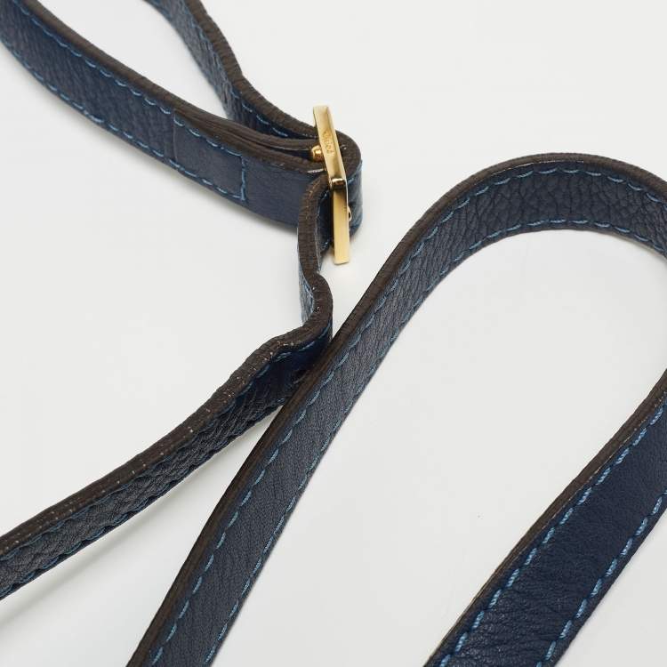 مملوكة مسبقًا Chloe Navy Blue Leather Mini Marcie Crossbody Bag