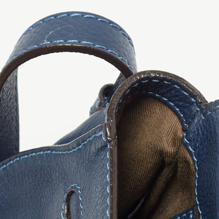 مملوكة مسبقًا Chloe Navy Blue Leather Mini Marcie Crossbody Bag