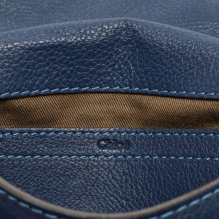 مملوكة مسبقًا Chloe Navy Blue Leather Mini Marcie Crossbody Bag