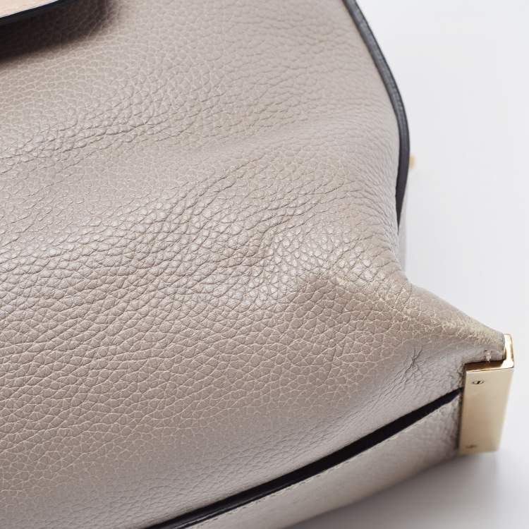 Pre Owned Chloe Tri Color Leather Medium Clare Shoulder Bag