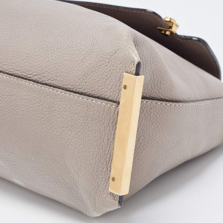 Pre Owned Chloe Tri Color Leather Medium Clare Shoulder Bag