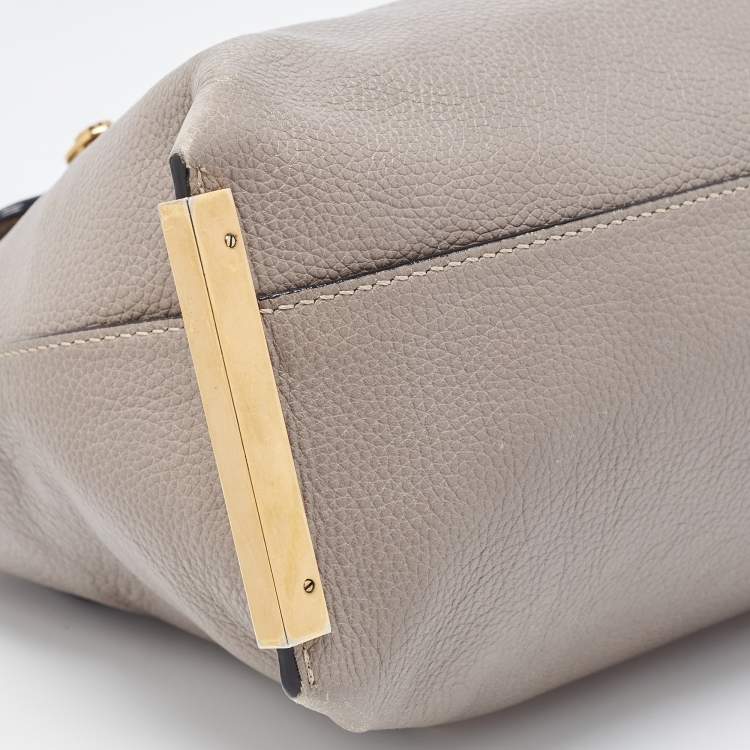 Pre Owned Chloe Tri Color Leather Medium Clare Shoulder Bag