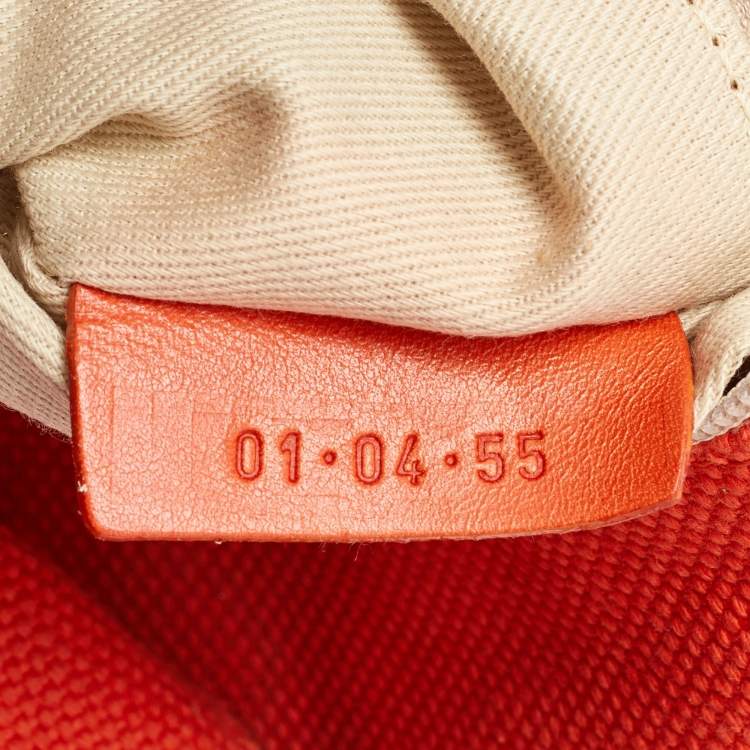 Pre Owned Chloe Orange Canvas and Leather Embellished Ring Handle Bag 