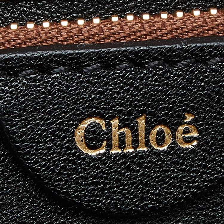 Pre Owned Chloe Brown Perforated Leather Large Marcie Satchel