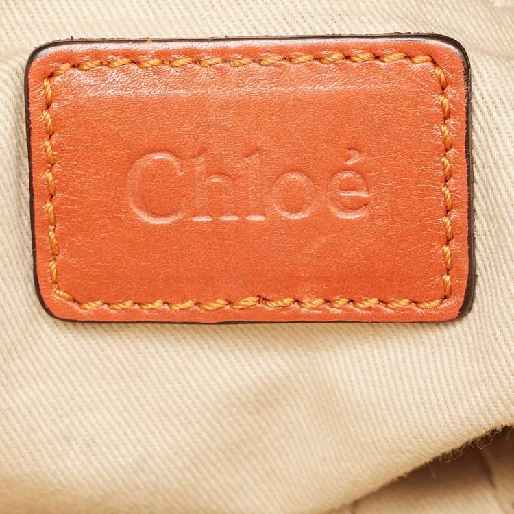 Pre Owned Chloe Tan/Beige Python And Leather Marcie Shoulder Bag