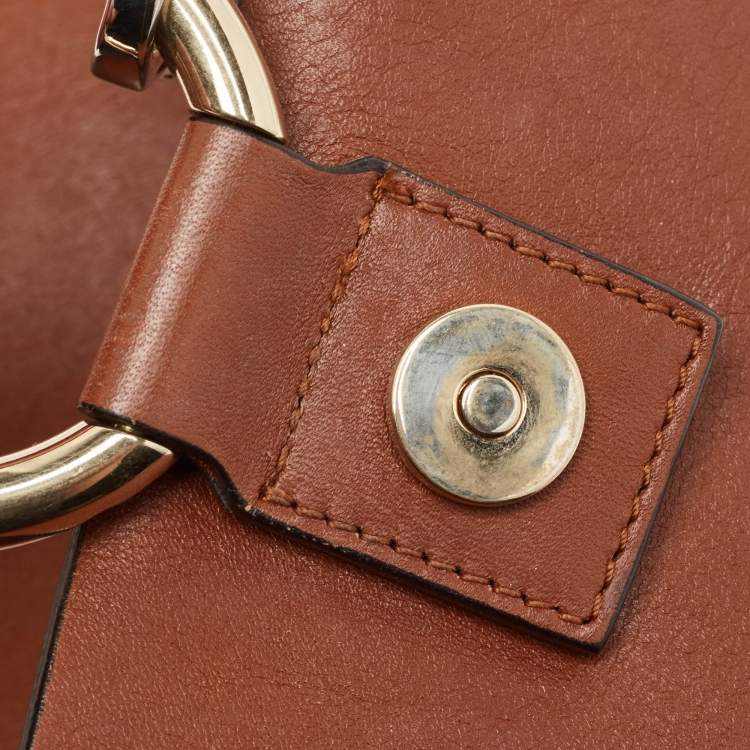 Pre Owned Chloe Brown Leather and Suede Medium Faye Shoulder Bag