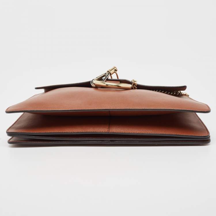 Pre Owned Chloe Brown Leather and Suede Medium Faye Shoulder Bag
