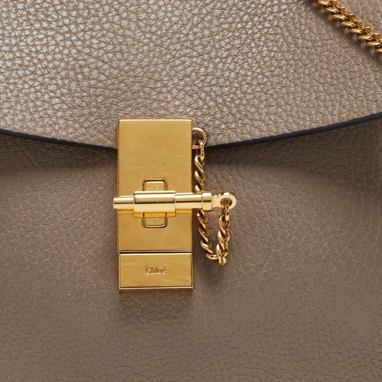 Pre Owned Chloe Grey Leather Medium Drew Shoulder Bag