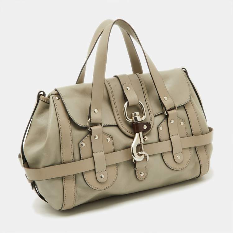 Pre Owned Chloe Grey Leather Kerala Satchel